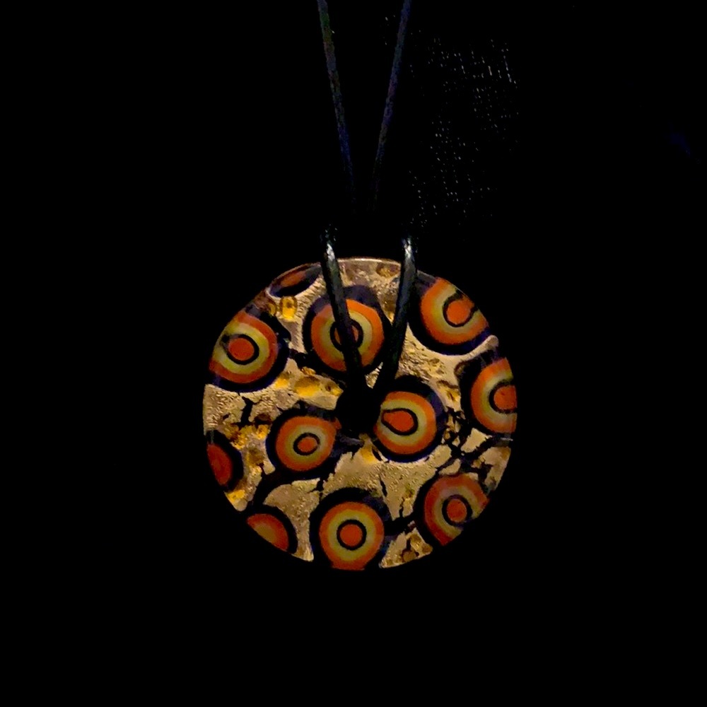 Genuine Murano glass Pendant with leather strap